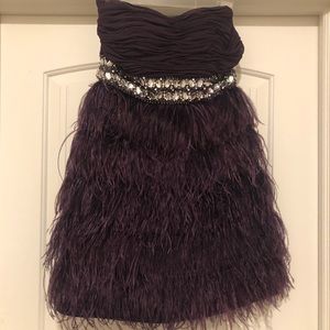 Plum feather dress